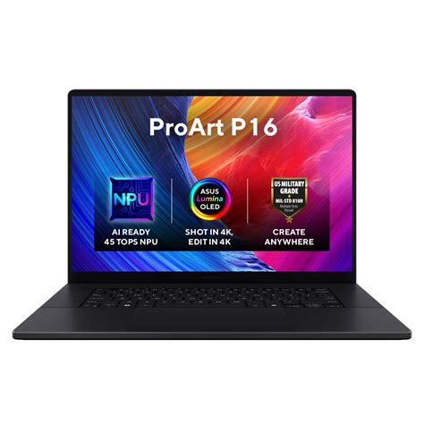 ASUS ProArt P16|H7606WP-O96420B0X|16'' OLED TCH|BLK|Ryzn AI 9 HX-370|64GB LPDDR5X OB|2TB PCIe SSD|RTX5070 8GB|Backpack|WIN11P